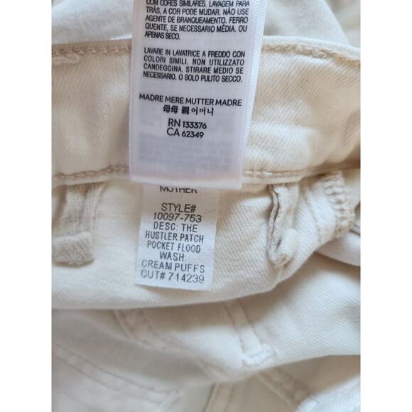 NWD Mother The Hustler Patch Pocket Flood Bootcut Jeans Sz 24 Cream Puffs #7B417 - Picture 12 of 13
